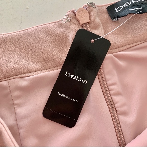 🩷 Bebe Blush Pink Belted Tulip Hem Wrap Skirt - Picture 9 of 11